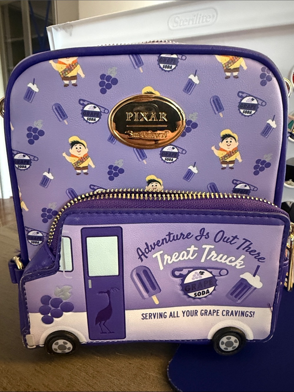 Pixar Up Our Universe Grape Treat Truck Crossbody Bag - Purple